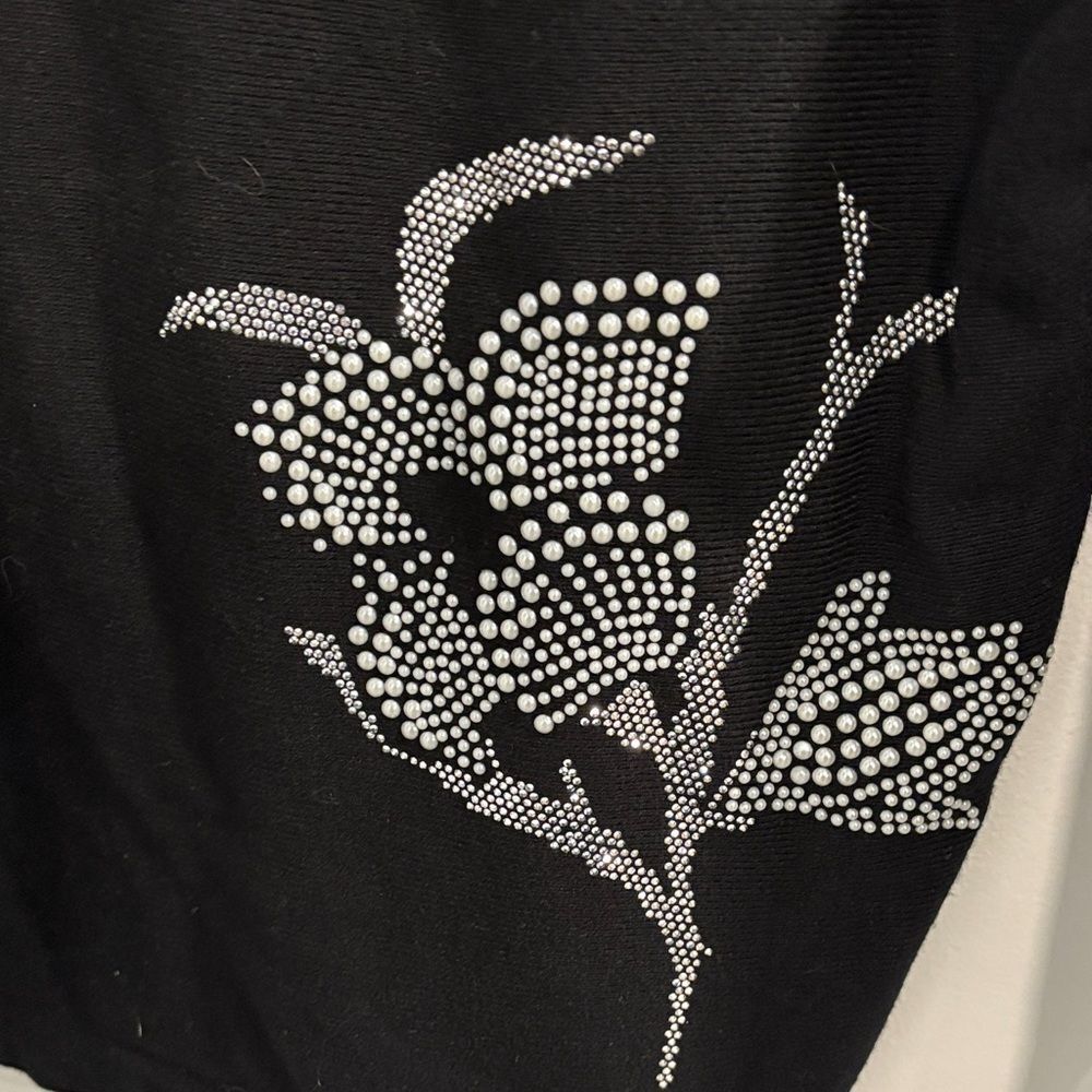 Milano Black Long Sleeve Sweater with Beautiful Detailed Silver Inlay Accents - Picture 5 of 10